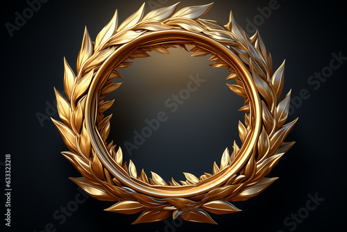 golden wreath icon isolated  photo