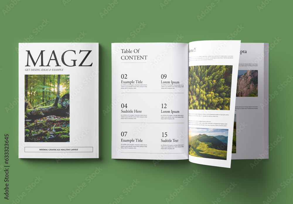 Green Magazine Stock Template | Adobe Stock