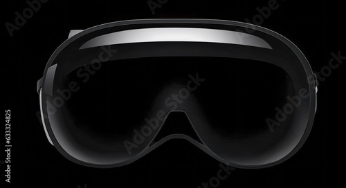 High-tech futuristic technology Advanced Vision pro virtual reality glasses innovative technology, isolated on black background. Generative AI photo