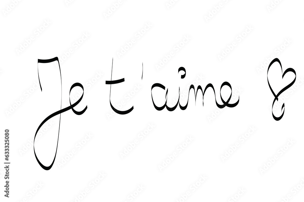 Digital png illustration of je t aime text on transparent background Digital png illustration of je t aime text on transparent background