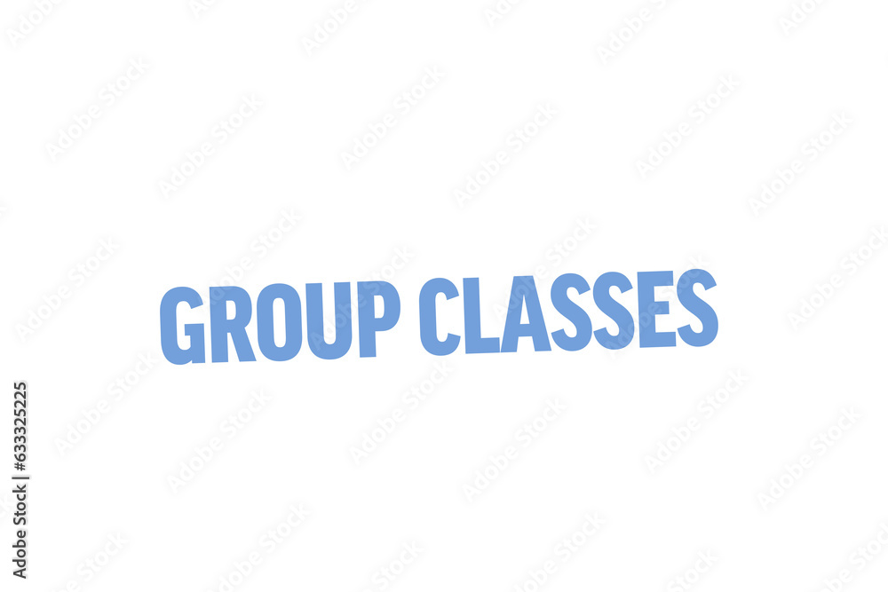 Digital png illustration of group classes text on transparent background