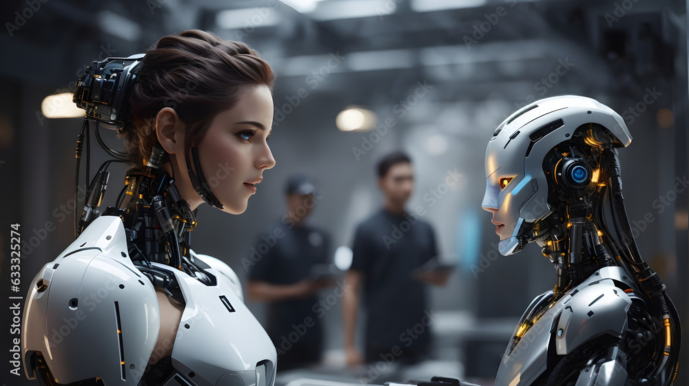 Robots Looking at each other AI generated Robots Looking at each other AI generated