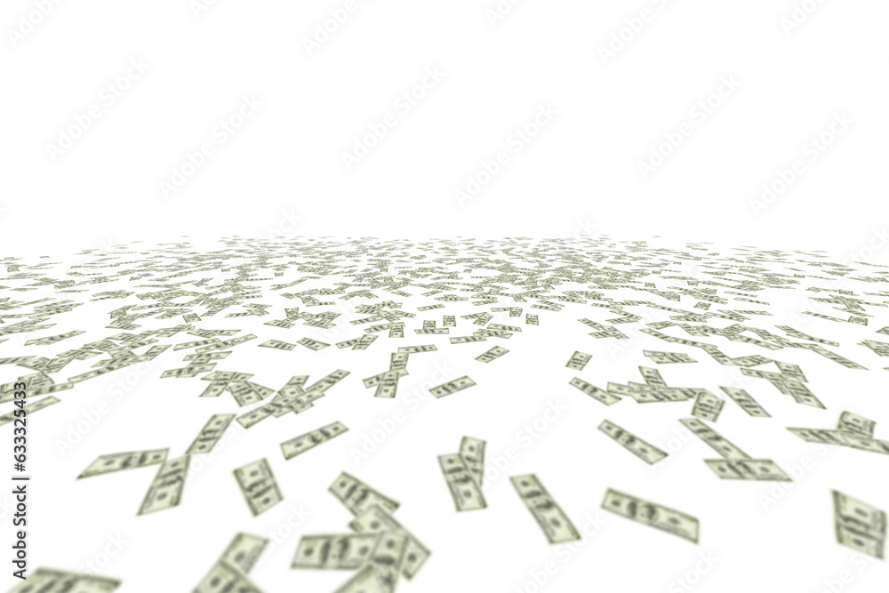 Digital png illustration of multiple banknotes with copy space on ...