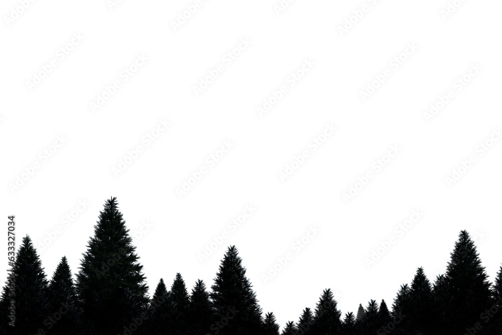 Obraz premium Digital png illustration of trees in forest on transparent background