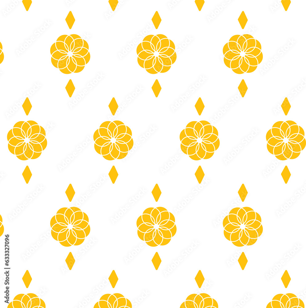 Digital png illustration of yellow floral pattern on transparent background
