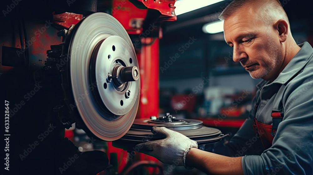 Mechanic with specialized knowledge in power steering systems takes