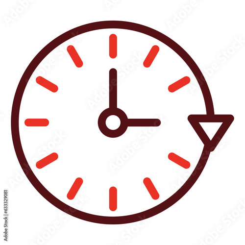 Anti Clockwise Thick Line Two Colors Icon Design
