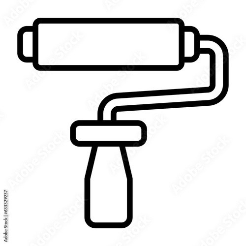 Painting roller, Roller brush, Coating applicator, Paint applicator, Roller tool icon