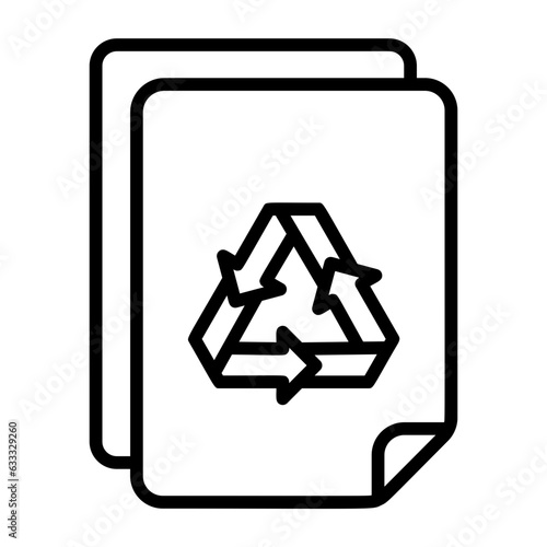 Reprocessed paper, Environmentally friendly paper, Eco friendly paper, Reused paper, Regenerated paper icon