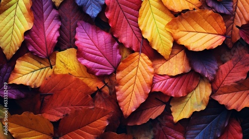 autumn colorful leaves background. Fall leaves. Generative AI