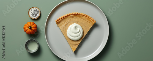 An All SeeingEye Pumpkin Pie with a Crescent Moon Whipped Cream Topping. Halloween art photo