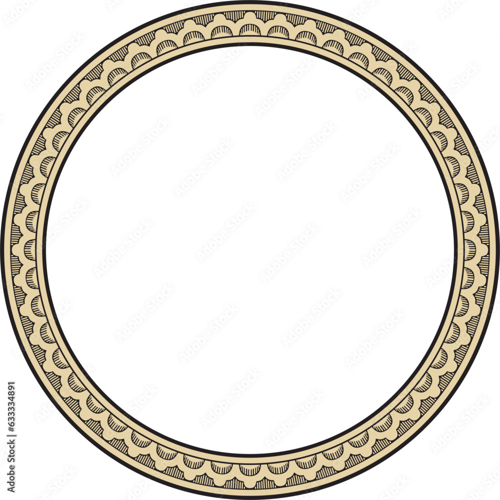 Vector round gold and black Indian national ornament. Ethnic plant circle, border. Frame, flower ring. Poppies and leaves.. Vector round gold and black Indian national ornament. Ethnic plant circle, border. Frame, flower ring. Poppies and leaves..