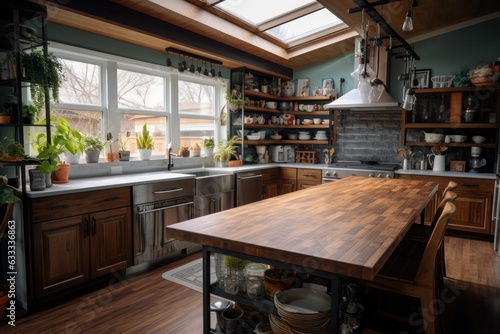 Eclectic pinterest style kitchen  large space Generative AI