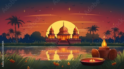 Vector illustration of Happy Lohri holiday background for Punjabi festival.illustration photo