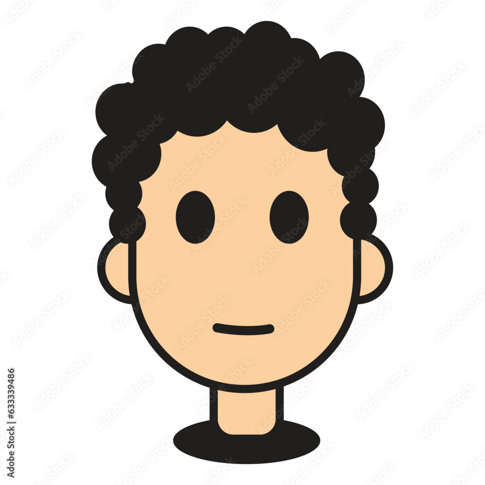 Character with hair style. Vector of boy or man character face with hair style. Character with hair style. Vector of boy or man character face with hair style.