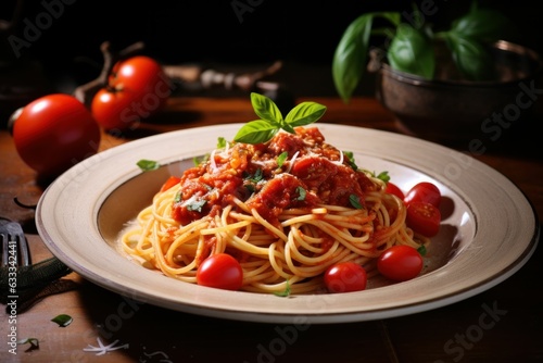 pasta italiana spaghetti al pomodoro. Generative AI