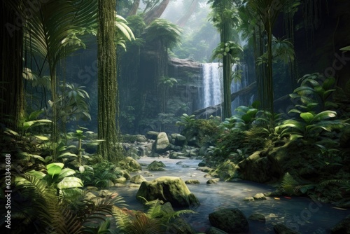 waterfall in the jungle Generative Ai © Rahit