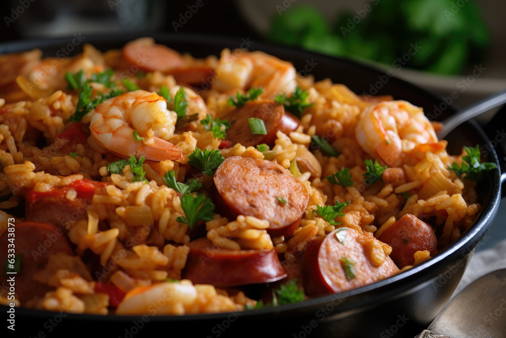 Homemade Jambalaya: Spicy Andouille Sausage, Succulent Shrimp, Southern Creole Flavors