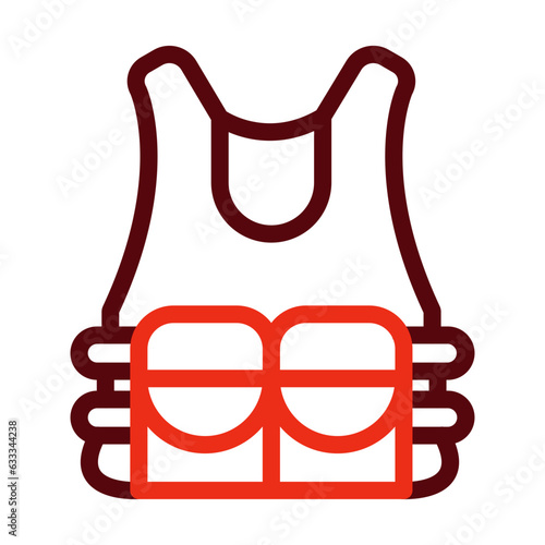 Bullet Proof Vest Thick Line Two Colors Icon Design