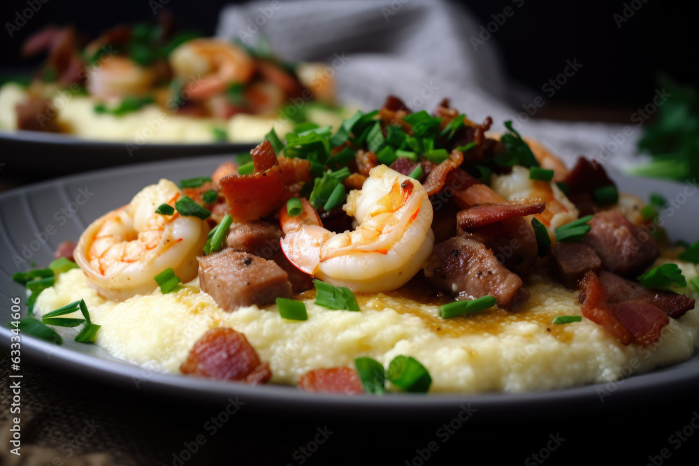 Shrimp and Grits with a Sausage and Bacon Twist: Hearty, delicious, creamy, and cheesy Southern comfort food bursting with savory seafood, smoky meats, and rich spices. Shrimp and Grits with a Sausage and Bacon Twist: Hearty, delicious, creamy, and cheesy Southern comfort food bursting with savory seafood, smoky meats, and rich spices.