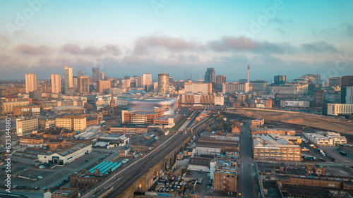 Birmingham Skyline Panaromic View at Sunrise