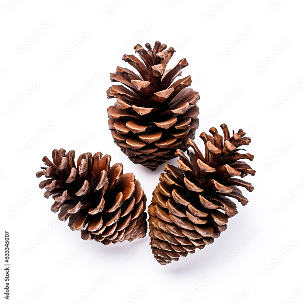 Pine cones isolated on white background. Pine cones isolated on white background.