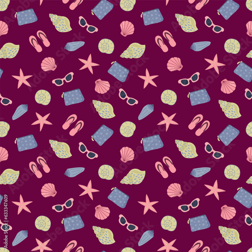 Seamless pattern with Sunscreens. Sunlight safety, sun rays safety.