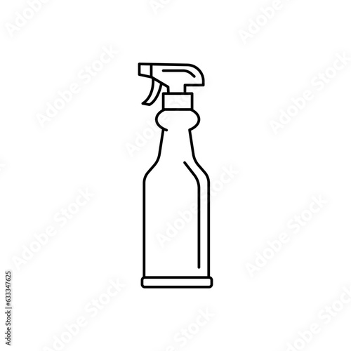 Premium Icon on Anti-Bacterial Alcohol Agent, Sanitizer. Such Line Sign as Bottle Spray. Custom Vector Icon Household Chemicals in Outline Style. Cleaning and Disinfection.
