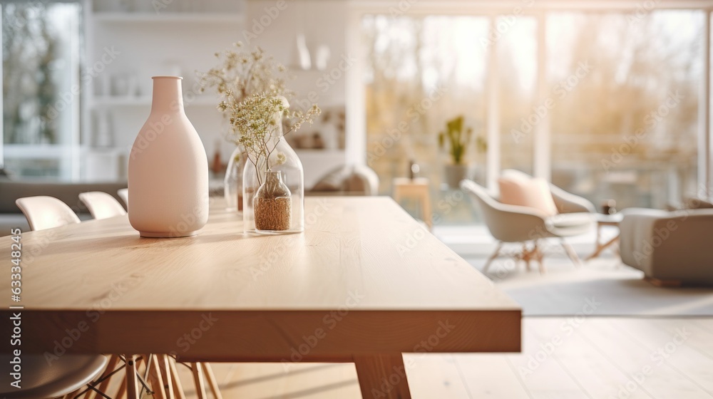 modern dining room with kitchen Generative AI modern dining room with kitchen Generative AI