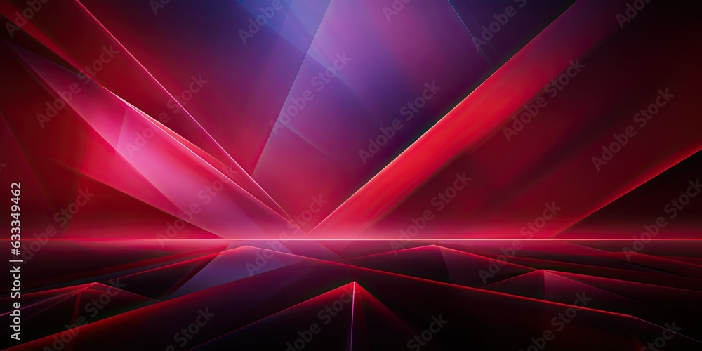Fototapeta premium Abstract 3d background, glowing geometric shapes pattern texture on dark black background