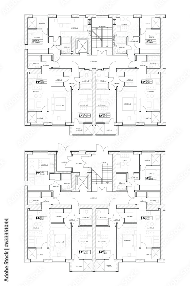 Multistory building floor plan layout, vector blueprint
Multistory building floor plan layout, vector blueprint