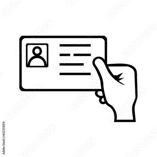 hand holding a membership card, vector icon