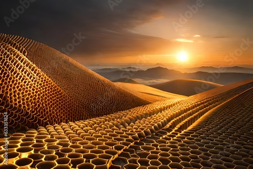 sunset in the mountains, Fresh honeycombs