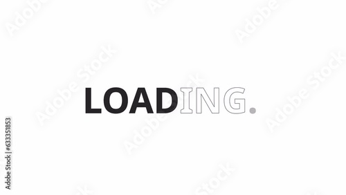 Shifting styles bw loading animation. Outlined and bold uppercase letters outline 2D cartoon text 4K video loading motion graphic. Branding aesthetic animated gif isolated on white background photo