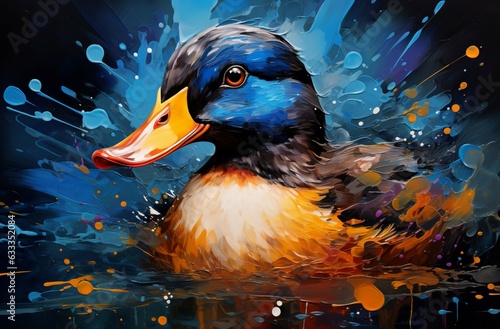 Duck Painting,, colorful