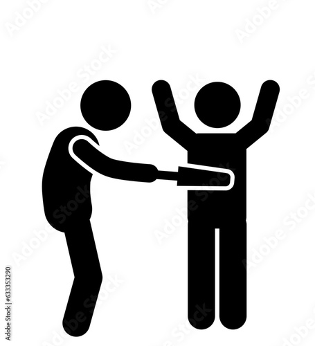 flat illustration vector  stick figure,stickman,pictogram. Airport metal detector and security