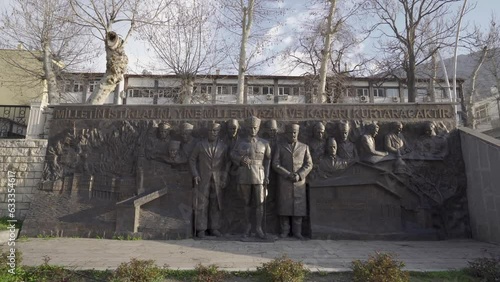 Mustafa Kemal Ataturk statue in Amasya city center 4K Amasya, Turkey - August 6, 2023. photo