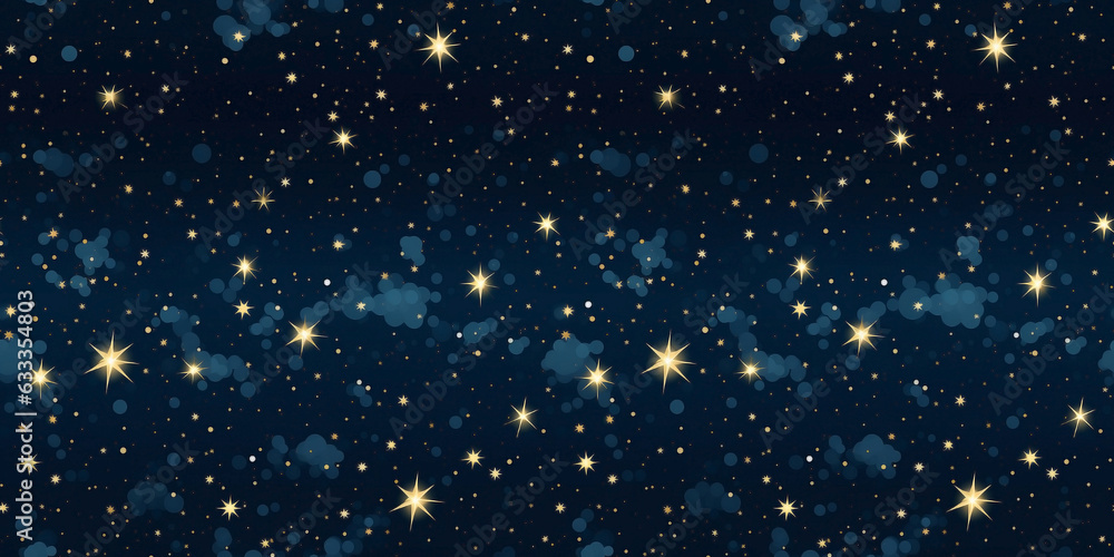 Twinkling stars seamless christmas pattern background. Winter holiday season patterned wallpaper in the festive period.