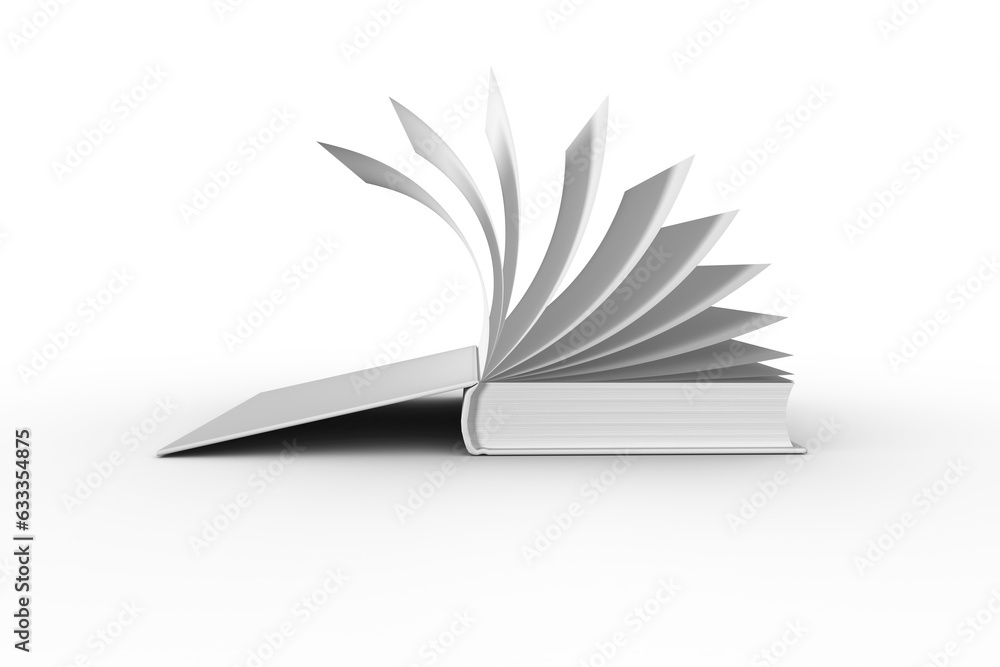 Obraz premium Digital png illustration of open book with loose pages on transparent background