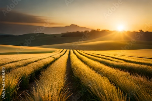 sunset over field