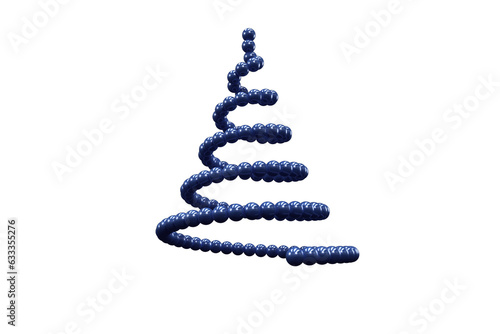Digital png illustration of blue balls forming christmas tree on transparent background