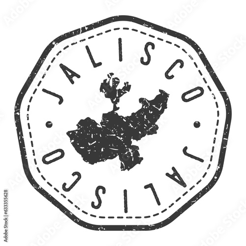 Jalisco, Mexico Map Stamp Retro Postmark. Silhouette Postal Passport. Seal Round Vector Icon. Badge Vintage Postage Design.