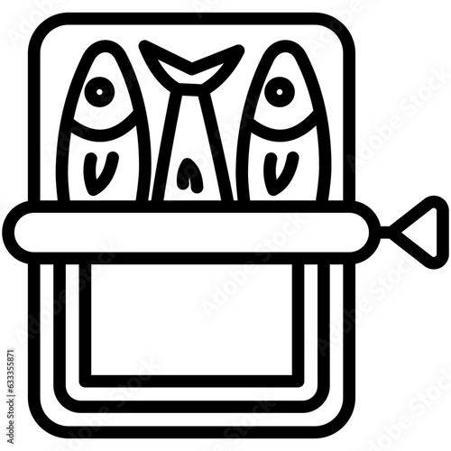 sardines icon often used in design, websites, or applications, banner, flyer to convey specific concepts related to healthy food.