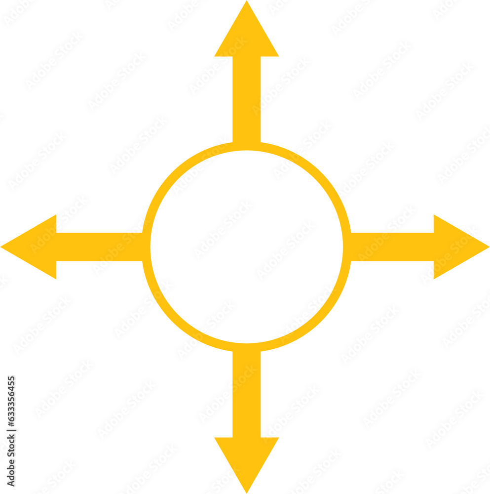 Digital png illustration of yellow arrows and circle on transparent background Digital png illustration of yellow arrows and circle on transparent background
