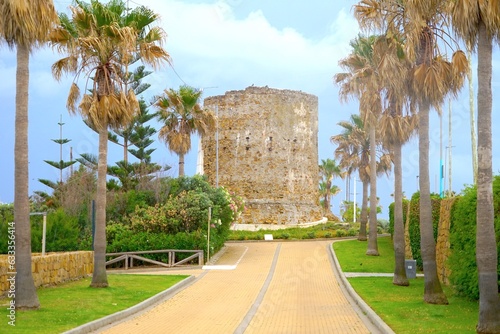 Torre Quebrada de Guadiaro, Tower ruins on the Mediterranean coast near Torreguadiaro, Sotogrande,