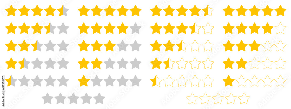 Set Of Feedback Star Ratings Set Of Feedback Star Ratings