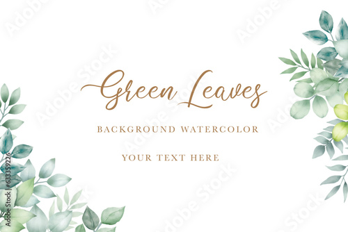 green leaves background watercolor