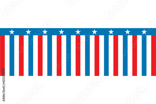 Digital png illustration of stars and stripes coloured with flag of usa on transparent background © vectorfusionart