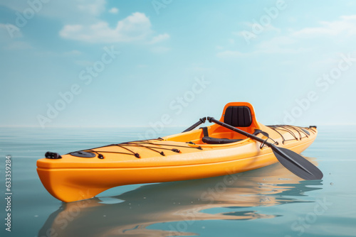 Kayaking creative illustration. AI generated