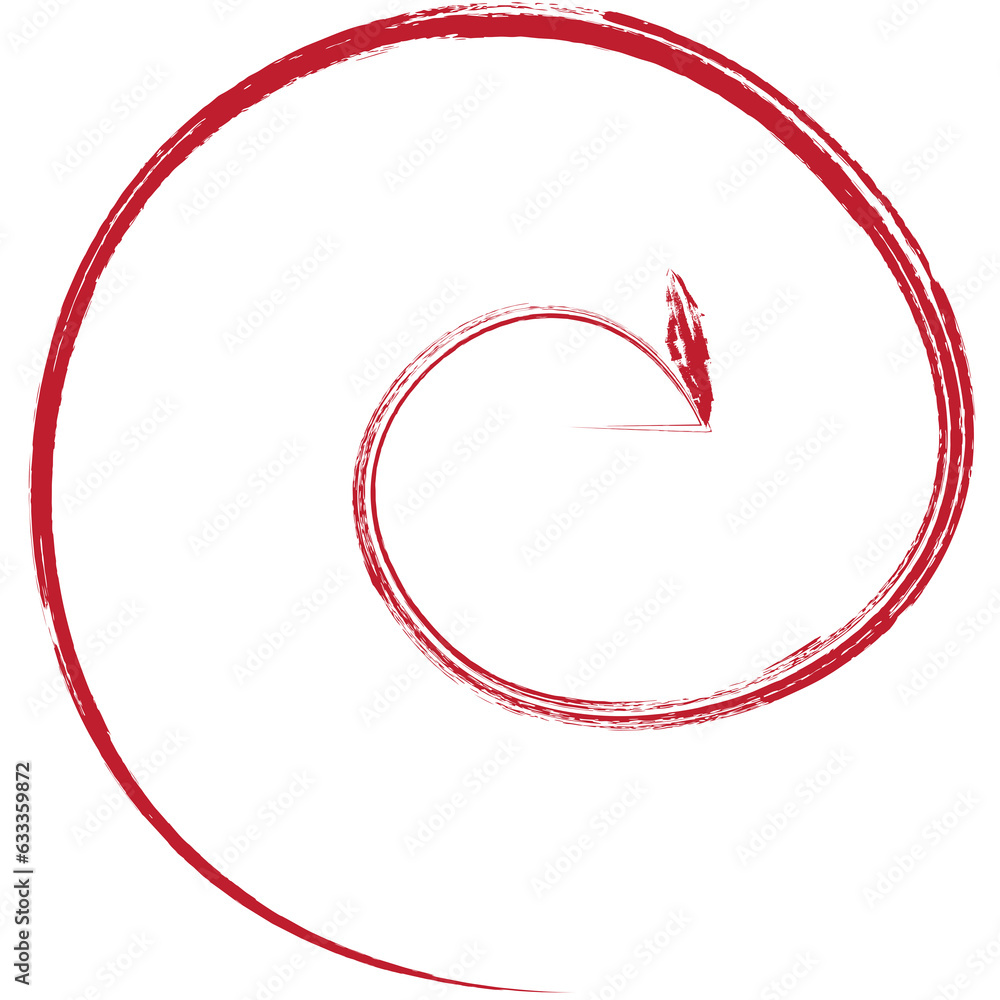 Digital png illustration of red spiral shapes with copy space on